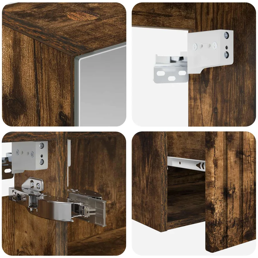 Ensemble d'armoire de salle de bain 5 pcs Chêne fumé - 9