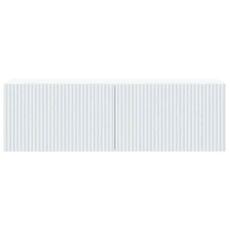 Meuble TV mural Blanc 98 x 31 x 30 cm Bois d'ingénierie - 6