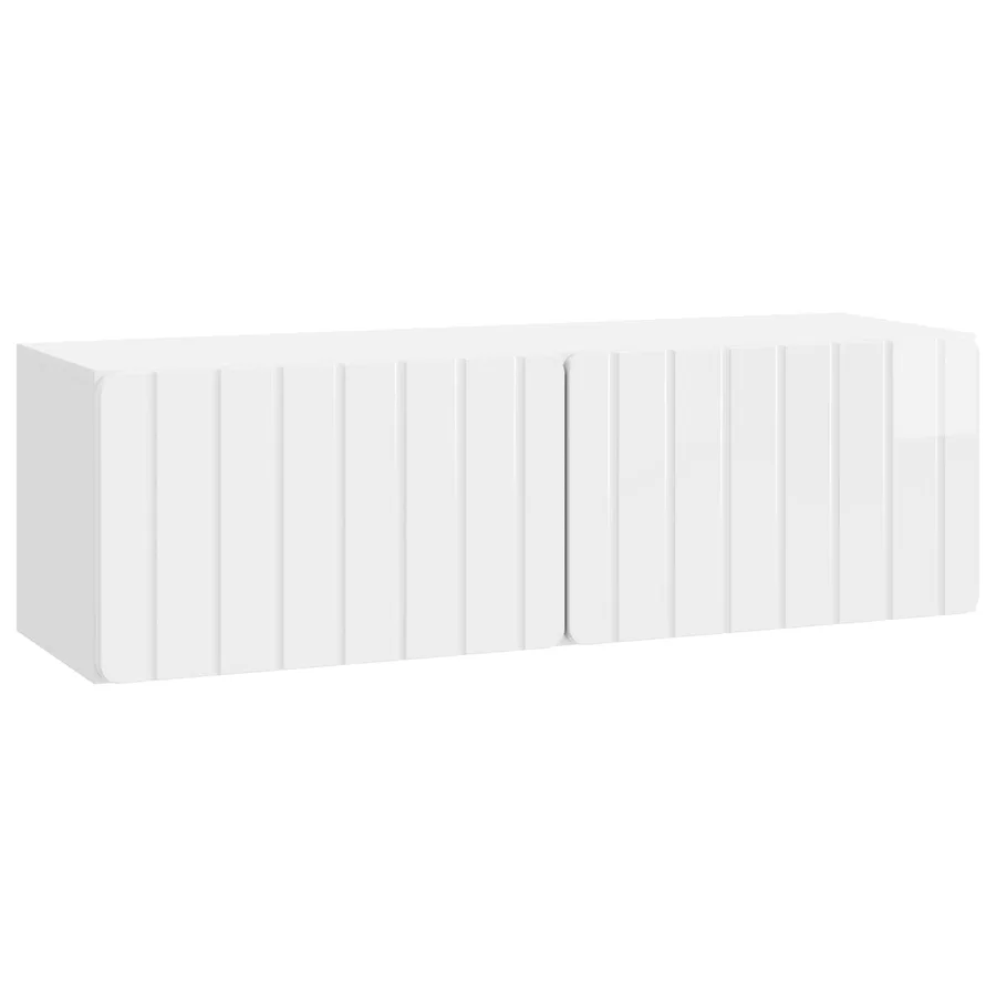 Meuble TV mural 98 x 31 x 30 cm Blanc brillant - 2