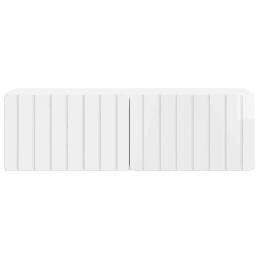Meuble TV mural 98 x 31 x 30 cm Blanc brillant - 6