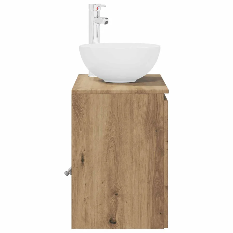 Vanité de lavabo mural Chêne artisanal 49,5 x 35 x 63 cm - 4