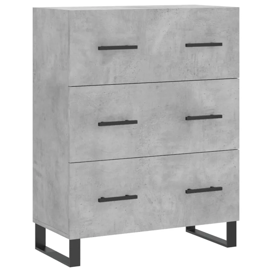 Buffet haut Gris béton 69,5x34x180 cm Bois d'ingénierie - 7