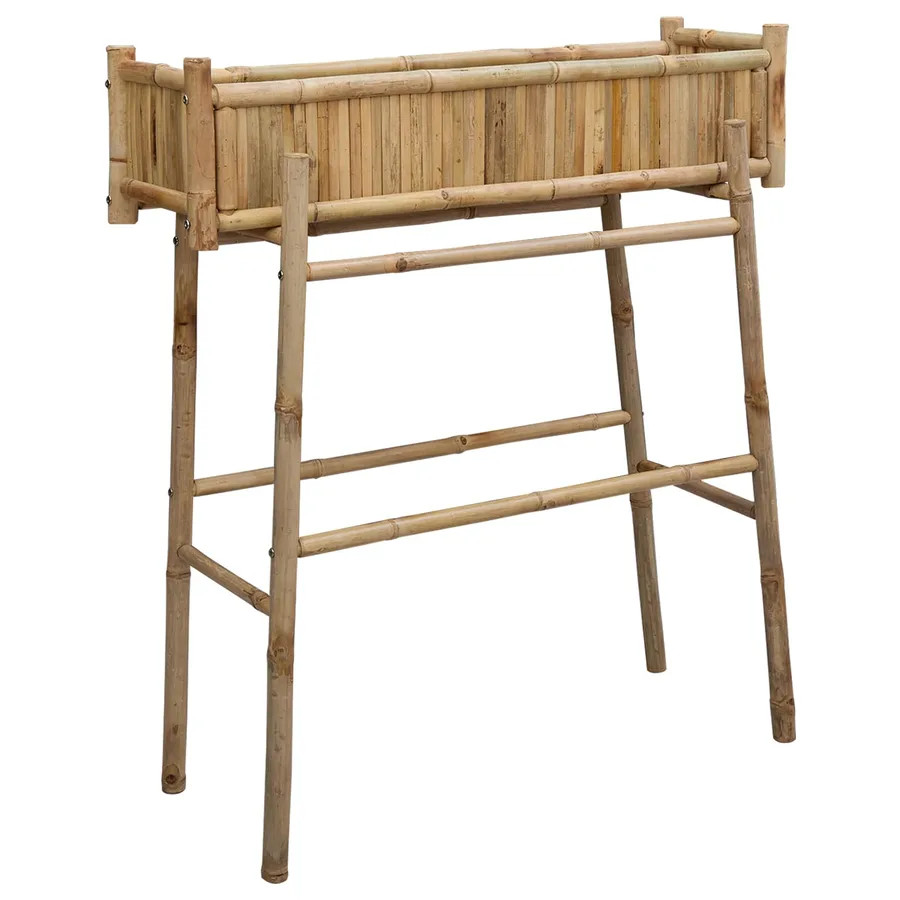 Jardinière avec support Naturel 100 x 38 x 114 cm Bambou - 2