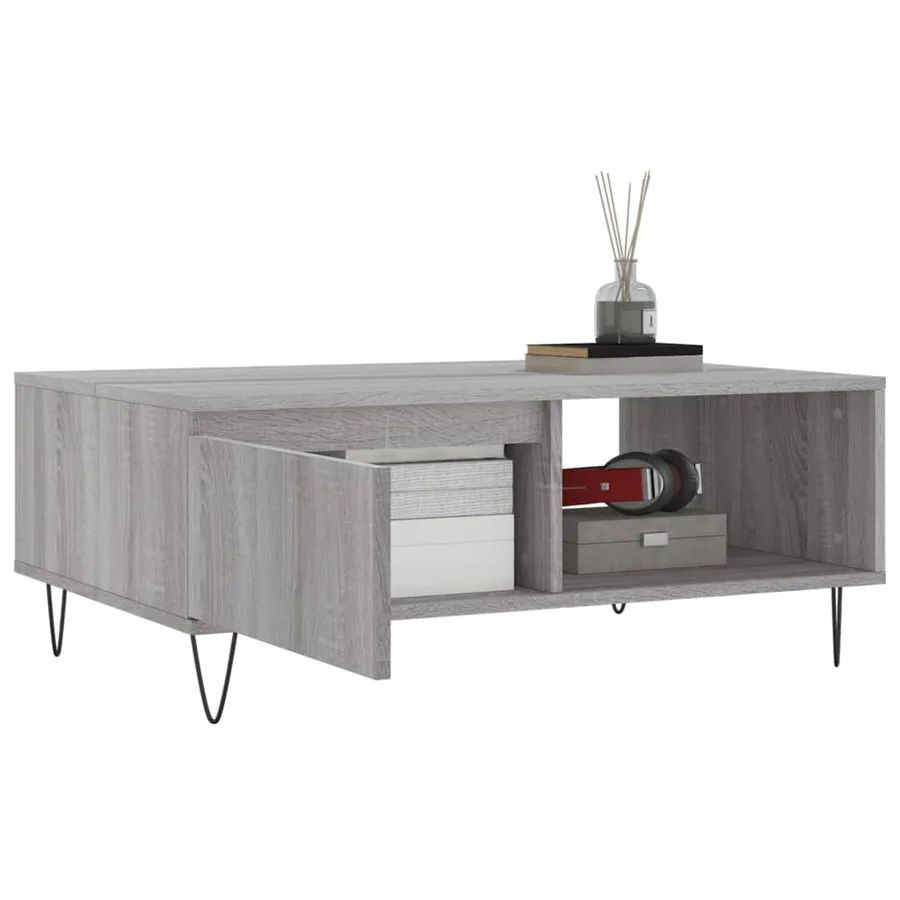 Table basse sonoma gris 90x60x35 cm bois d'ingénierie - 4