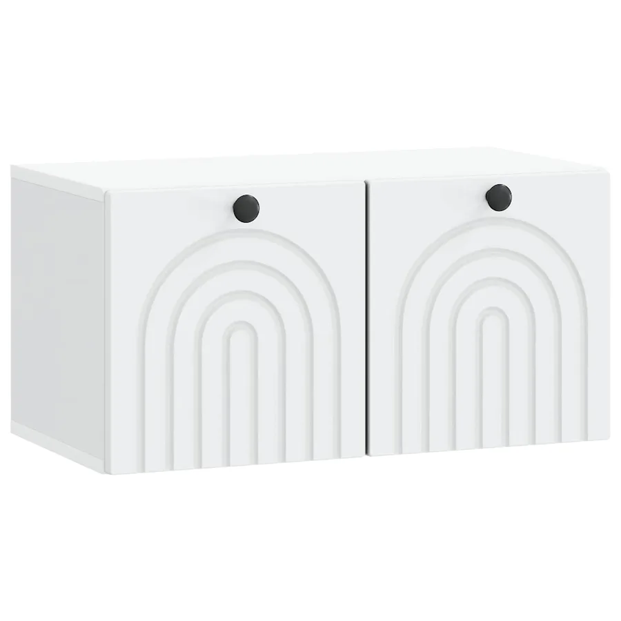 Meuble TV mural Blanc 59,5 x 31 x 30 cm Bois d'ingénierie - 2