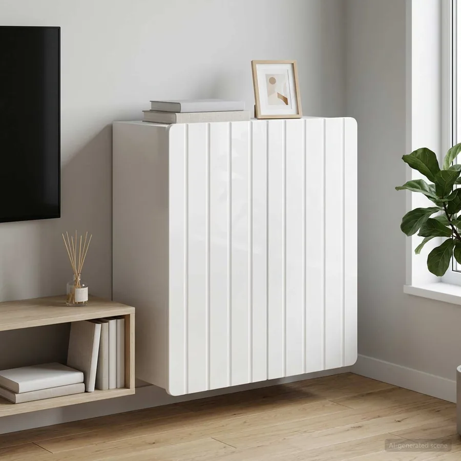 Armoire Murale Blanc brillant 59 x 31 x 64 cm Bois d'ingénierie