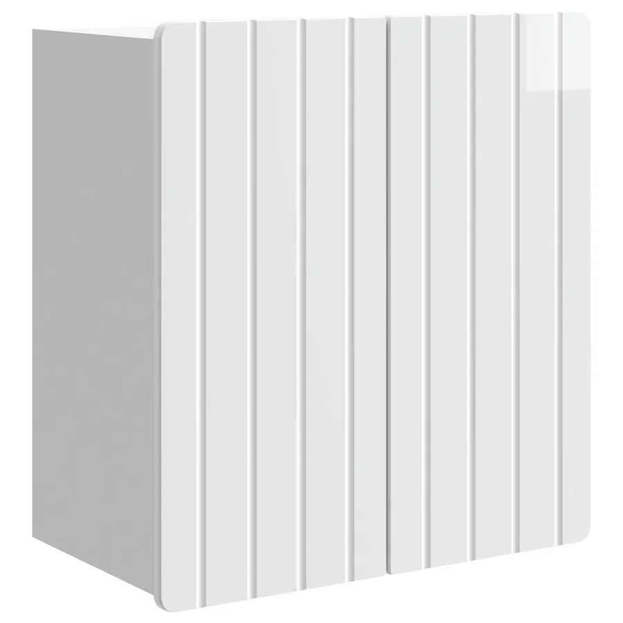 Armoire Murale Blanc brillant 59 x 31 x 64 cm Bois d'ingénierie - 2
