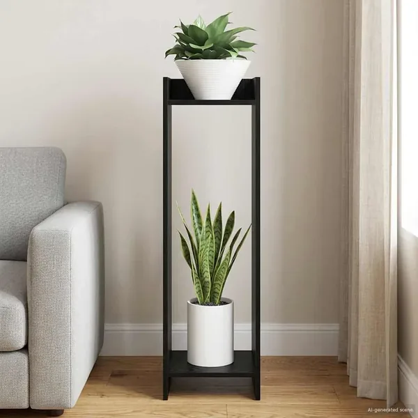 Support de Plante Chêne Noir 30 x 30 x 100 cm Bois d’ingénierie