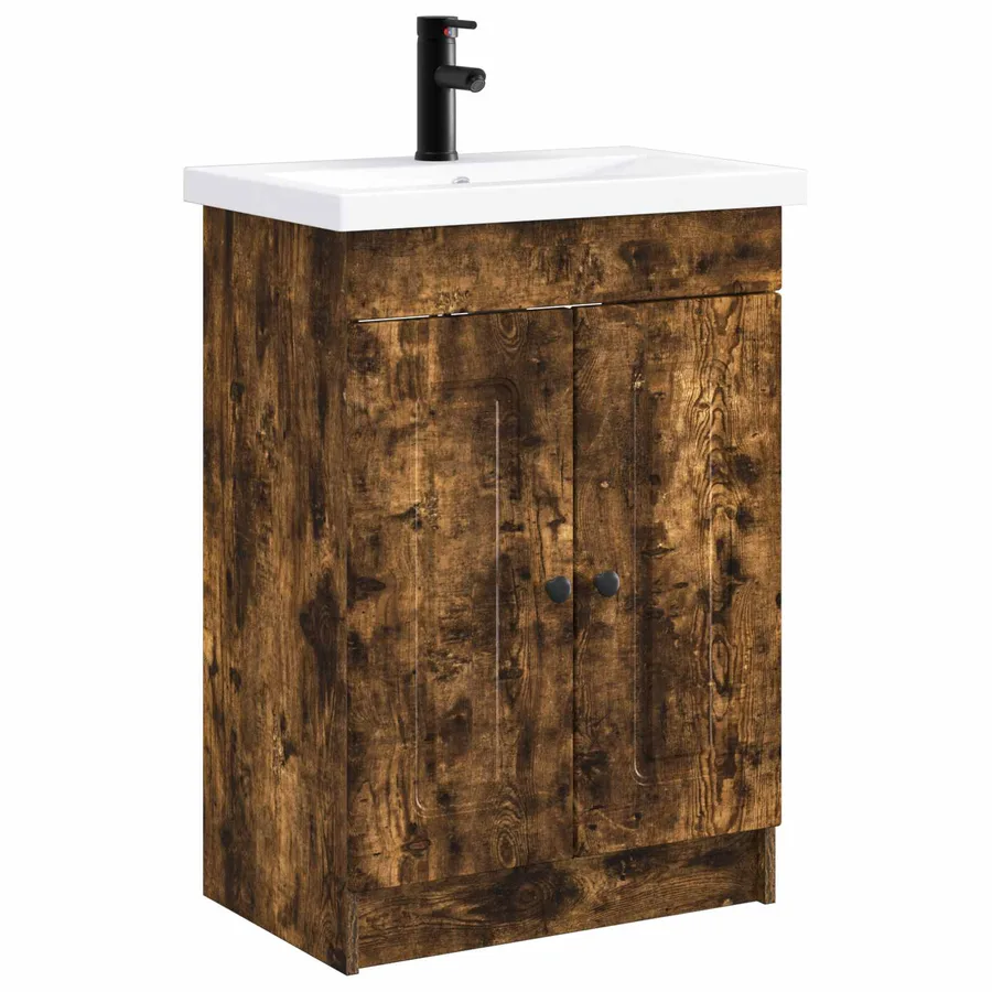 Ensemble de mobilier de salle de bain Chêne fumé - 2