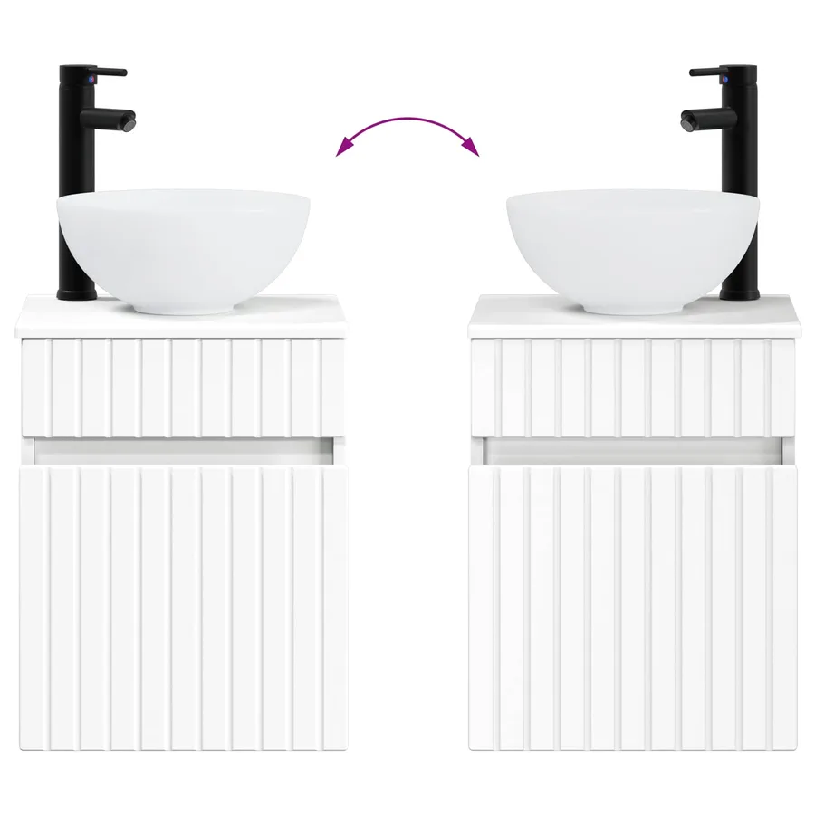 Meuble de lavabo mural Blanc 39 x 41 x 64,5 cm - 7