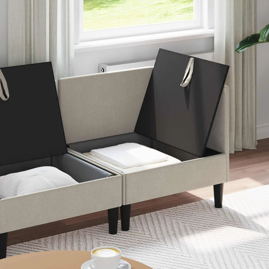Ensemble de meubles pour le salon 4 pcs Avoine Tissu - 3