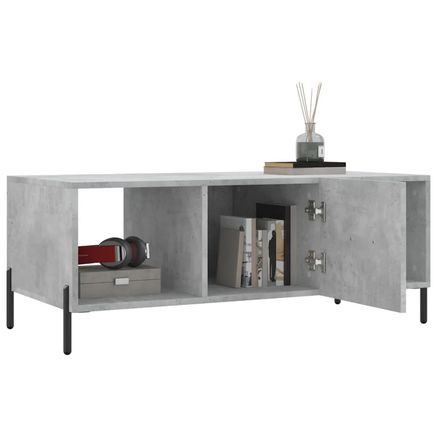 Table basse gris béton 102x50x40 cm bois d'ingénierie - 4
