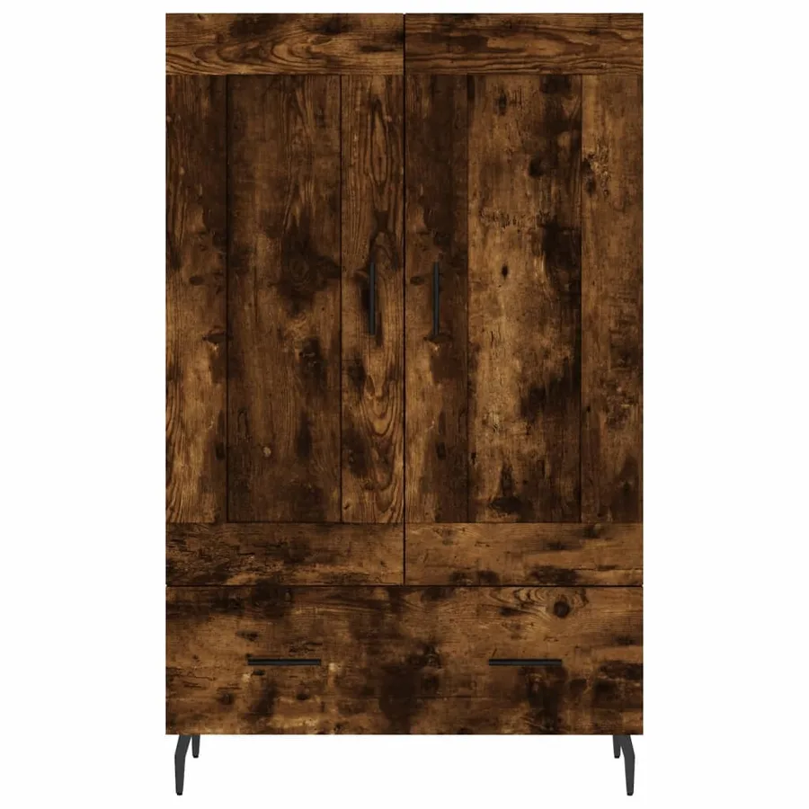Buffet haut chêne fumé 69,5x31x115 cm bois d'ingénierie - 5