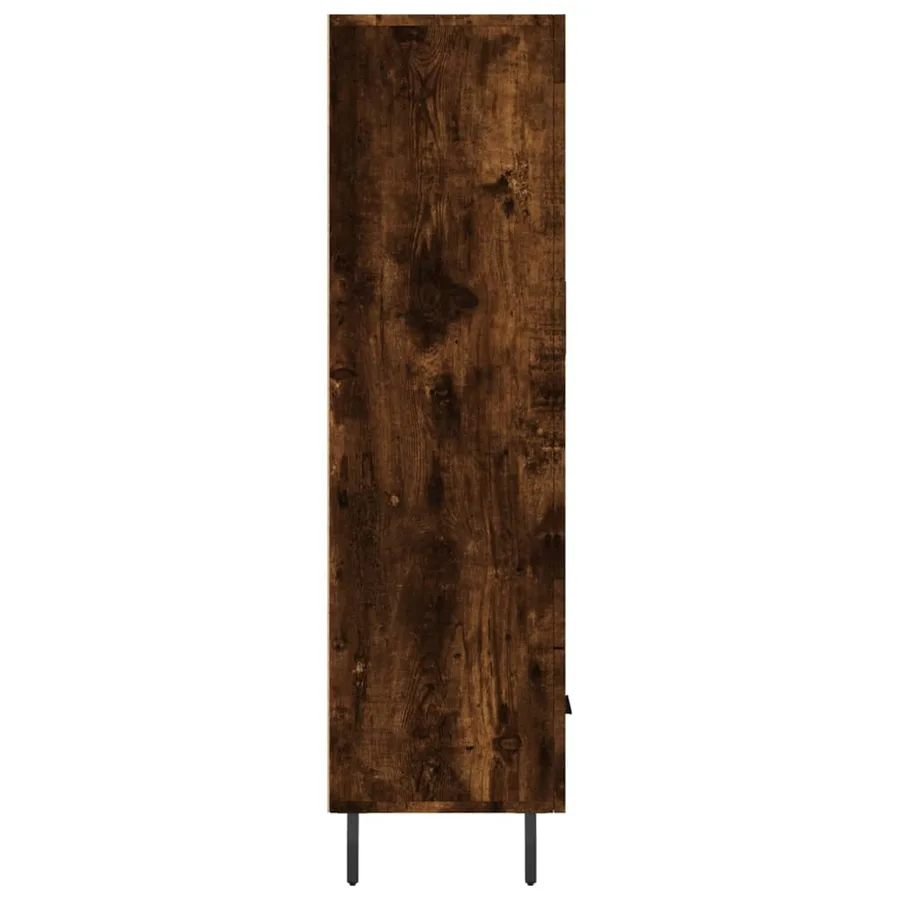 Buffet haut chêne fumé 69,5x31x115 cm bois d'ingénierie - 7