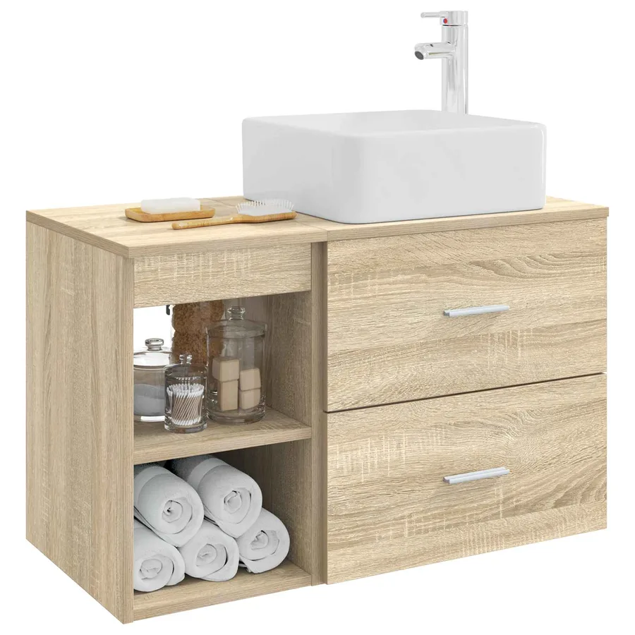 Ensemble de mobilier de salle de bain 2 pcs Chêne Sonoma - 3
