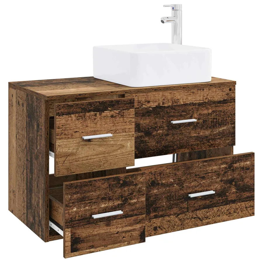 Ensemble de mobilier de salle de bain 2 pcs Bois ancien - 3