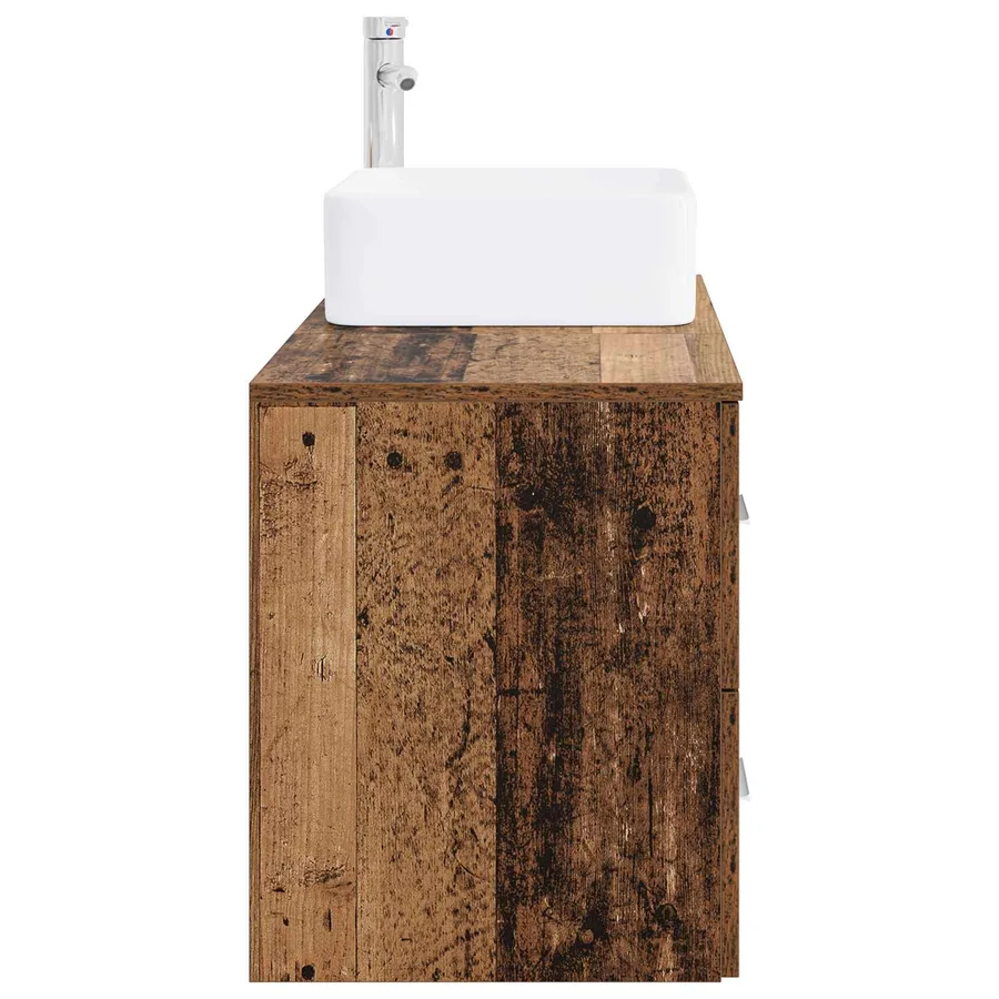 Ensemble de mobilier de salle de bain 2 pcs Bois ancien - 4
