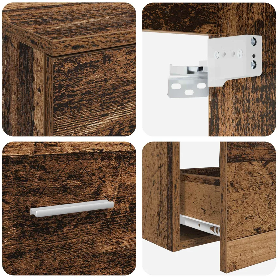 Ensemble de mobilier de salle de bain 2 pcs Bois ancien - 6
