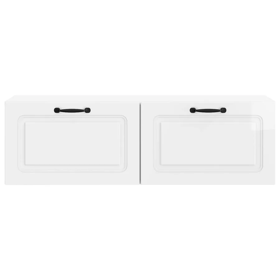 Meuble TV mural Montage mural Blanc brillant 98 x 31 x 30 cm - 6