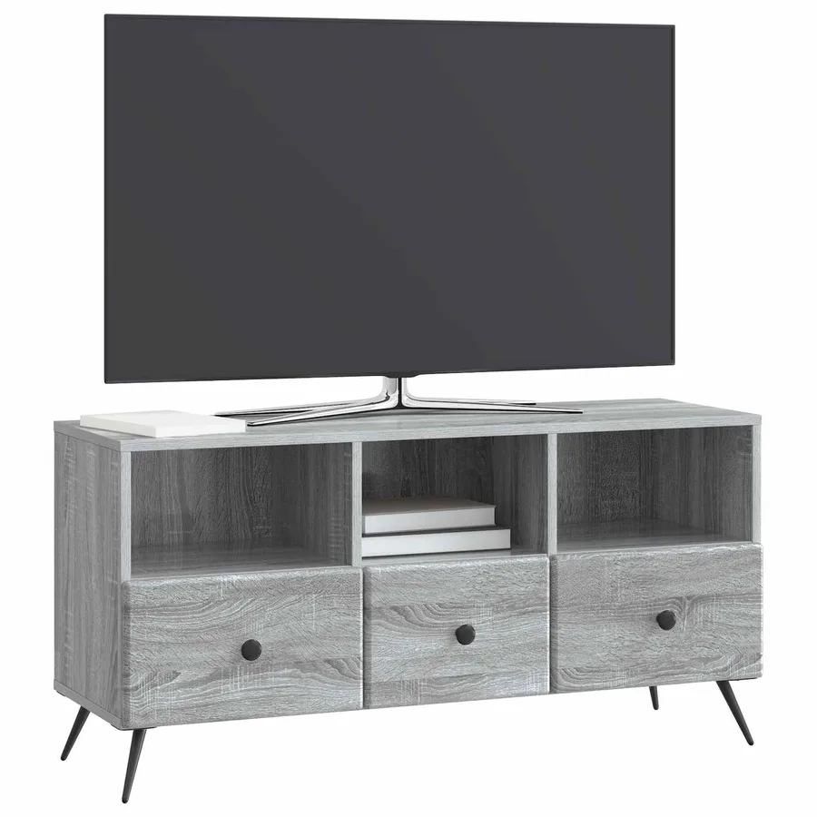 Meuble TV Sonoma gris 102 x 34,5 x 50 cm Bois d'ingénierie - 3