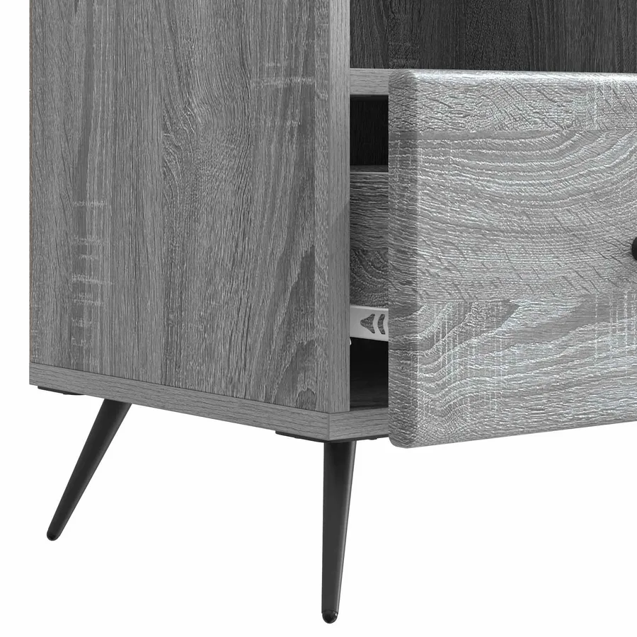 Meuble TV Sonoma gris 102 x 34,5 x 50 cm Bois d'ingénierie - 9