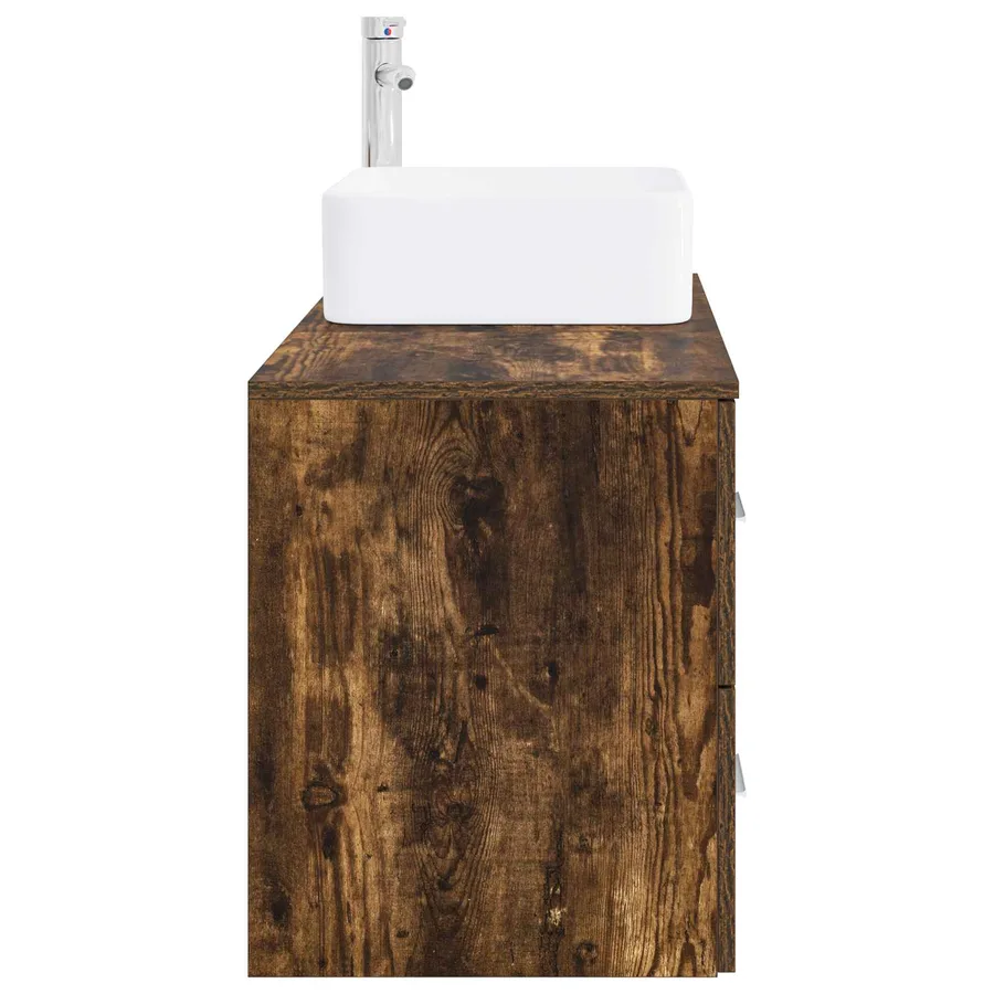 Ensemble de mobilier de salle de bain 2 pcs Chêne fumé - 4