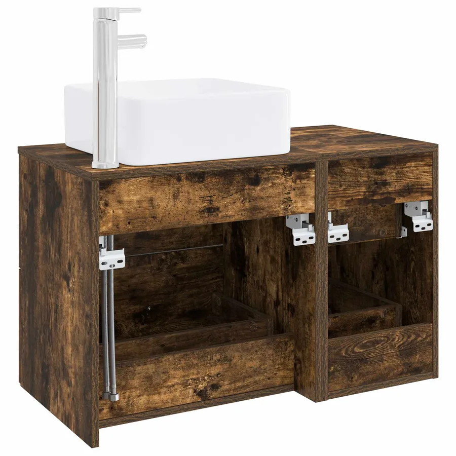 Ensemble de mobilier de salle de bain 2 pcs Chêne fumé - 5
