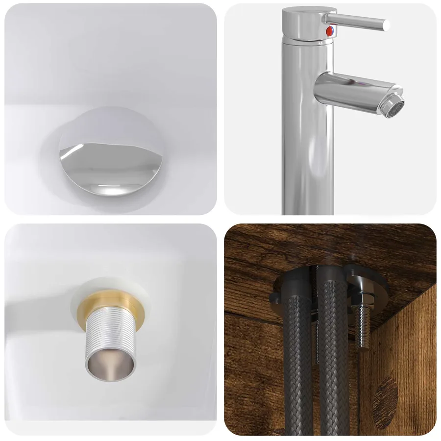 Ensemble de mobilier de salle de bain 2 pcs Chêne fumé - 7