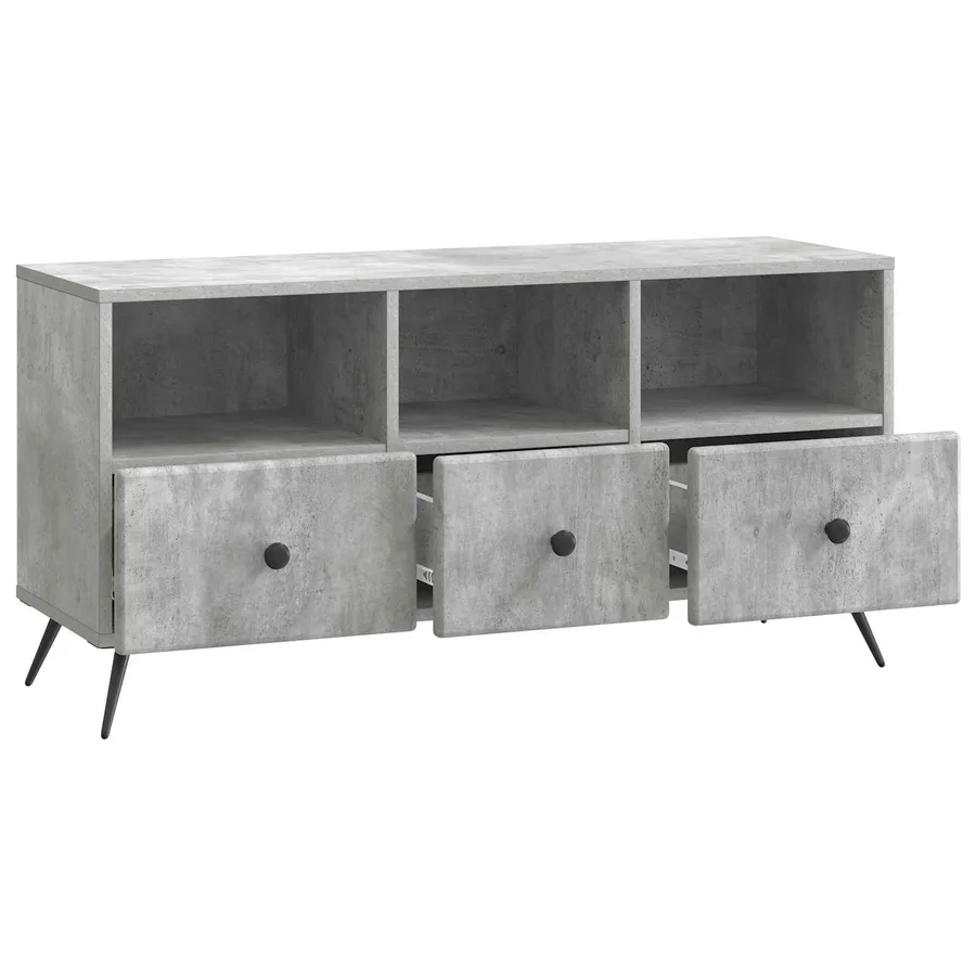 Meuble TV Gris béton 102 x 34,5 x 50 cm Bois d'ingénierie - 5