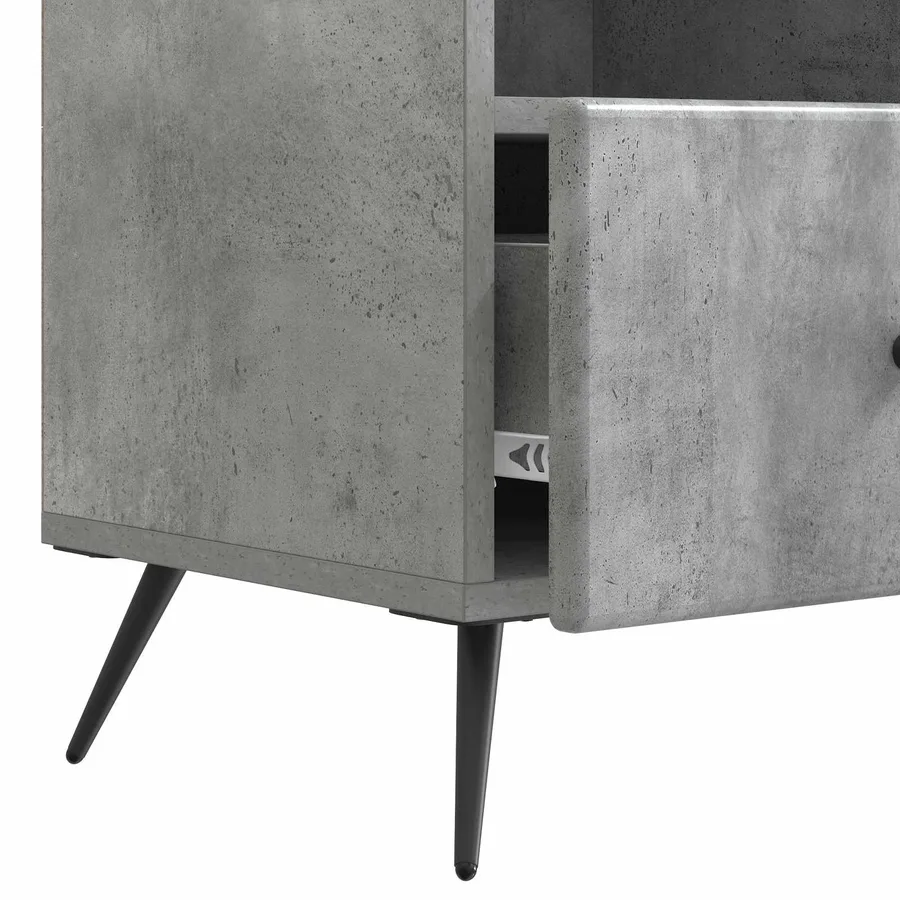 Meuble TV Gris béton 102 x 34,5 x 50 cm Bois d'ingénierie - 9