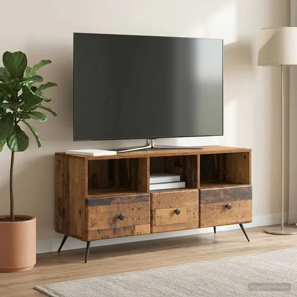 Meuble TV Bois ancien 102 x 34,5 x 50 cm Bois d'ingénierie