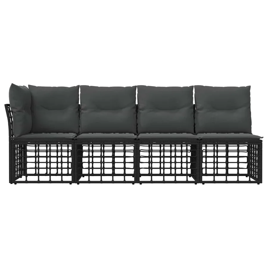 Canapé de jardin 4 places avec accoudoir gauche 4 pcs - 4