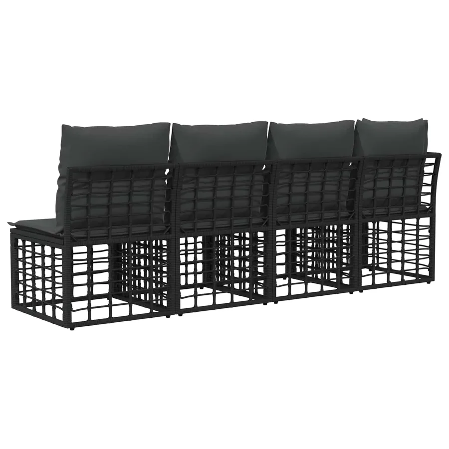 Canapé de jardin 4 places avec accoudoir gauche 4 pcs - 6