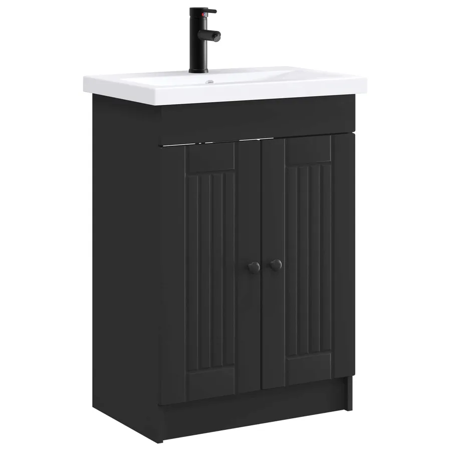 Ensemble de mobilier de salle de bain Noir 78,5 x 37,5 x 81 cm - 2