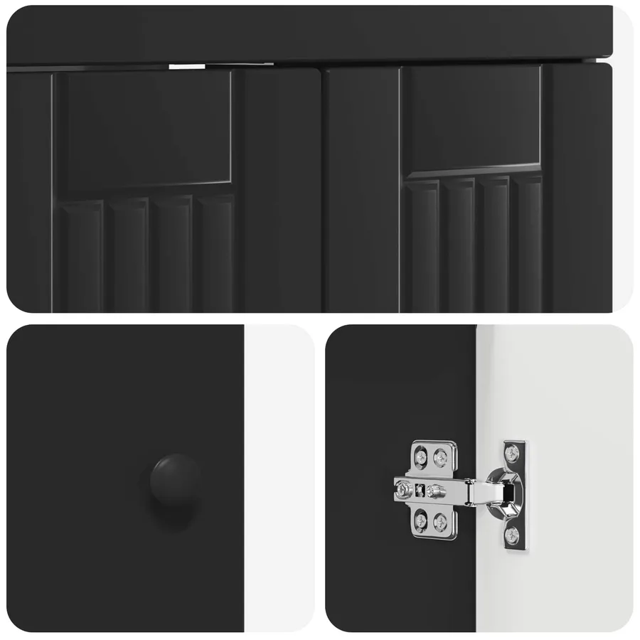 Ensemble de mobilier de salle de bain Noir 78,5 x 37,5 x 81 cm - 8