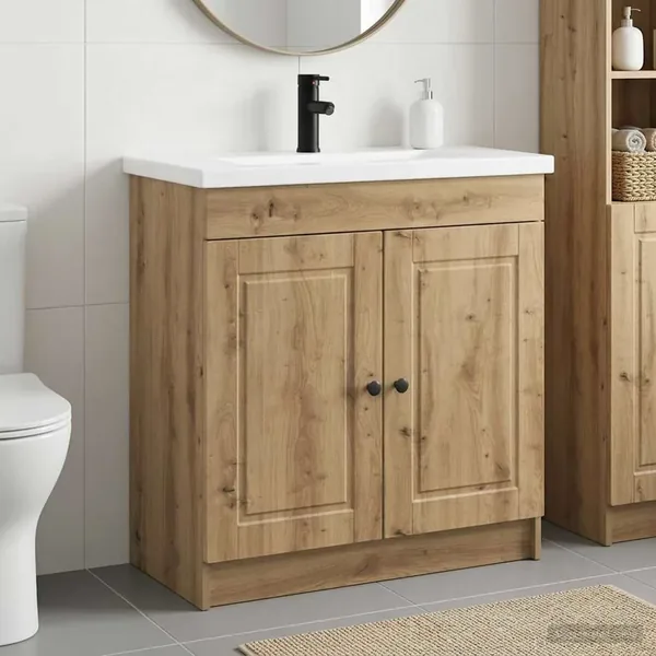 Ensemble de mobilier de salle de bain Chêne artisanal