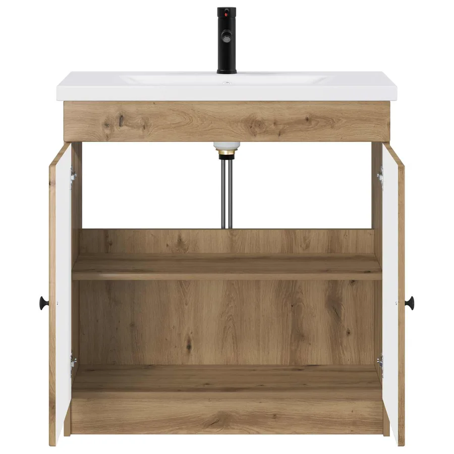 Ensemble de mobilier de salle de bain Chêne artisanal - 3