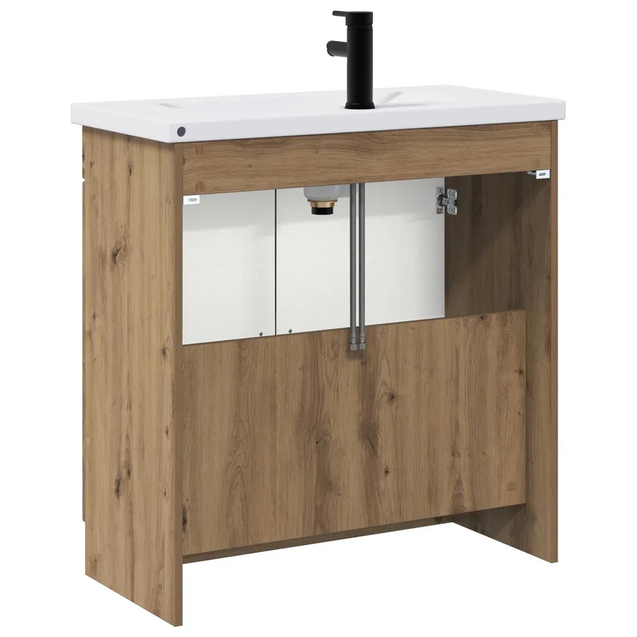 Ensemble de mobilier de salle de bain Chêne artisanal - 7