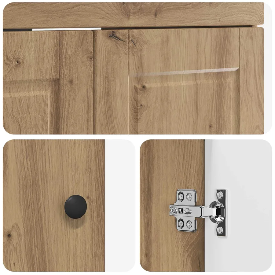 Ensemble de mobilier de salle de bain Chêne artisanal - 8