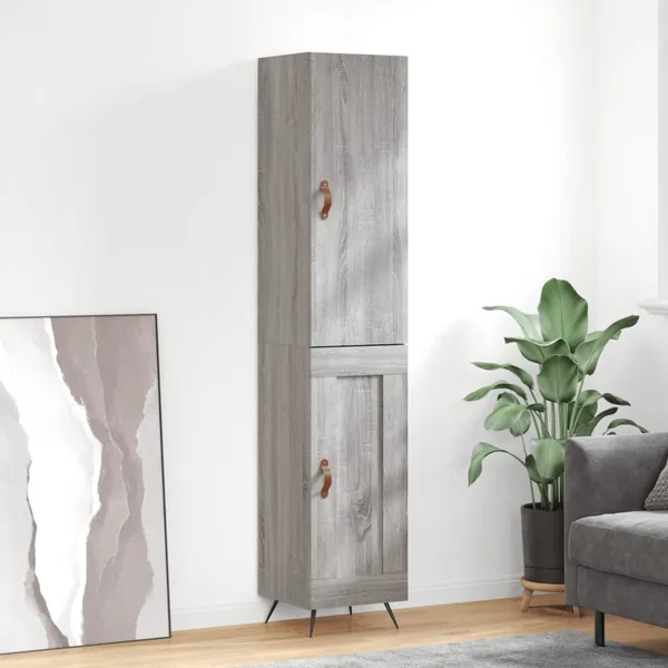 Buffet haut Sonoma gris 34,5x34x180 cm Bois d'ingénierie