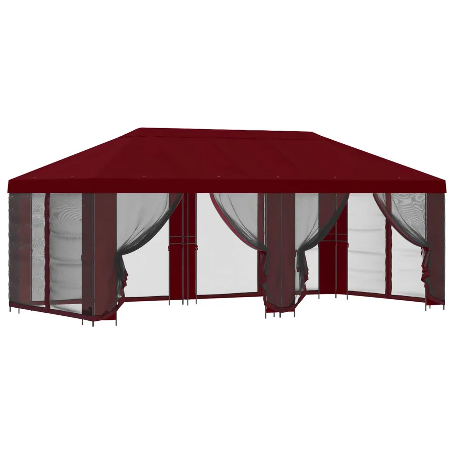 Gazebo avec murs latéraux 6 x 3 m Bordeaux Polyester et Acier - 2