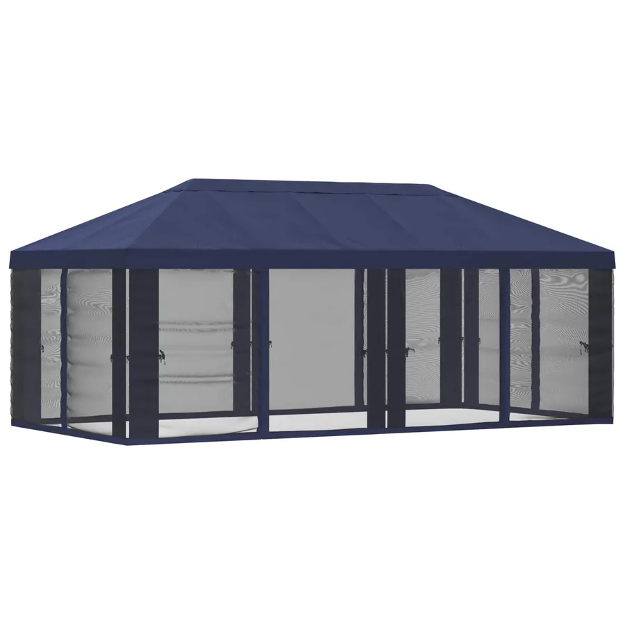 Housse de tonnelle avec murs latéraux Bleu 600,5 x 300,5 cm - 3