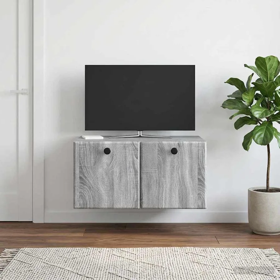 Meuble TV mural 59,5 x 41 x 30 cm Sonoma gris Bois d'ingénierie - 4