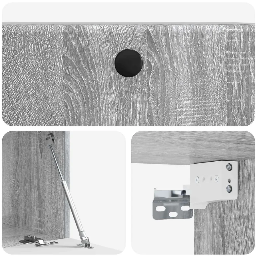 Meuble TV mural 59,5 x 41 x 30 cm Sonoma gris Bois d'ingénierie - 9