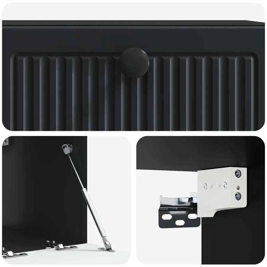 Meuble TV mural Noir 59,5 x 41 x 30 cm Bois d'ingénierie - 9