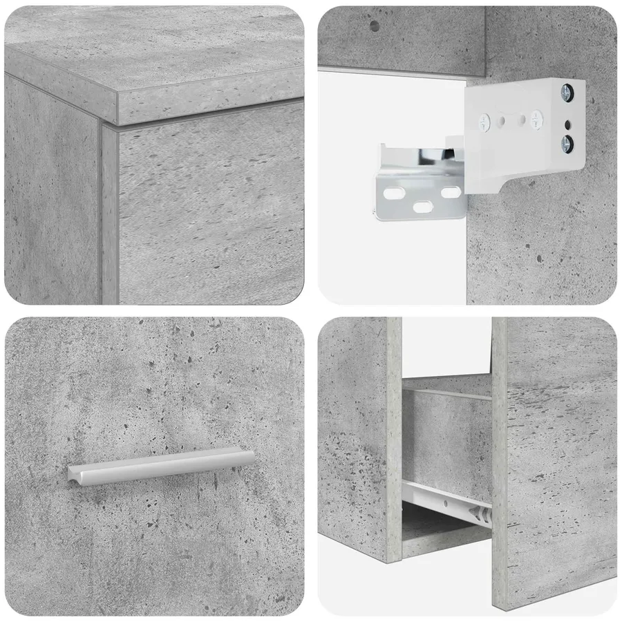 Ensemble de mobilier de salle de bain 2 pcs Gris béton - 6
