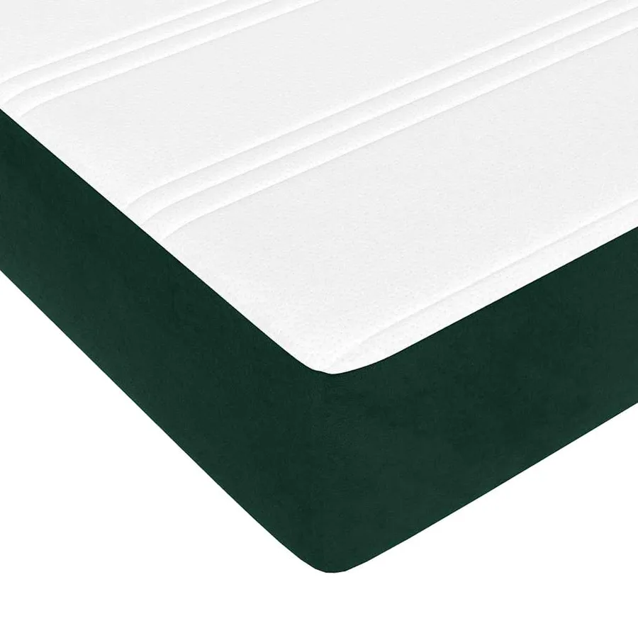 Sommier à lattes de lit et matelas Vert foncé 180x200cm Velours - 8