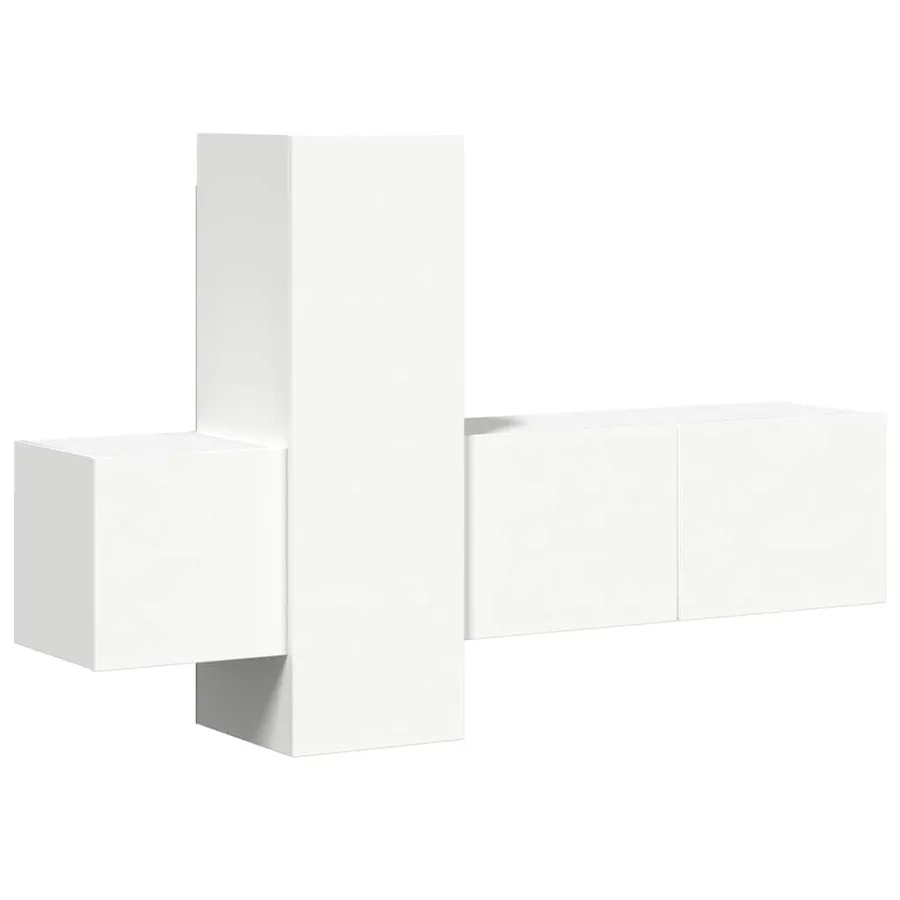 Ensemble de meubles TV 3 pcs Blanc Bois d'ingénierie - 2