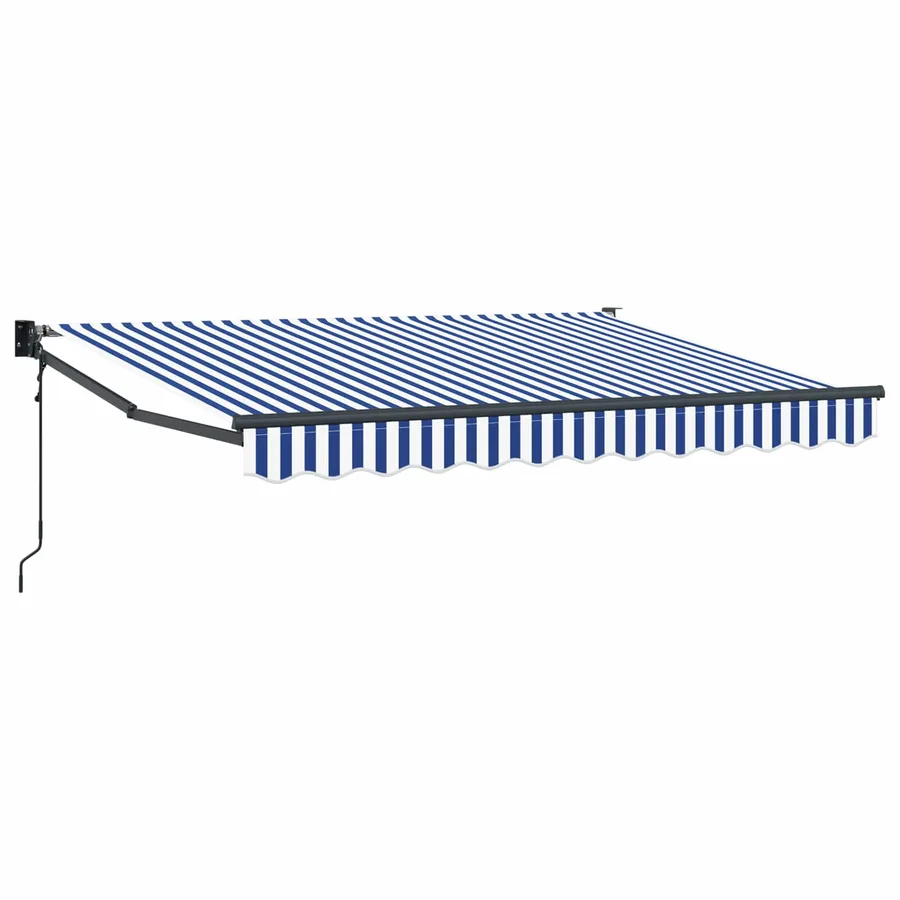 Auvent rétractable Bleu et Blanc 3,5 x 2 m Polyester et métal - 2