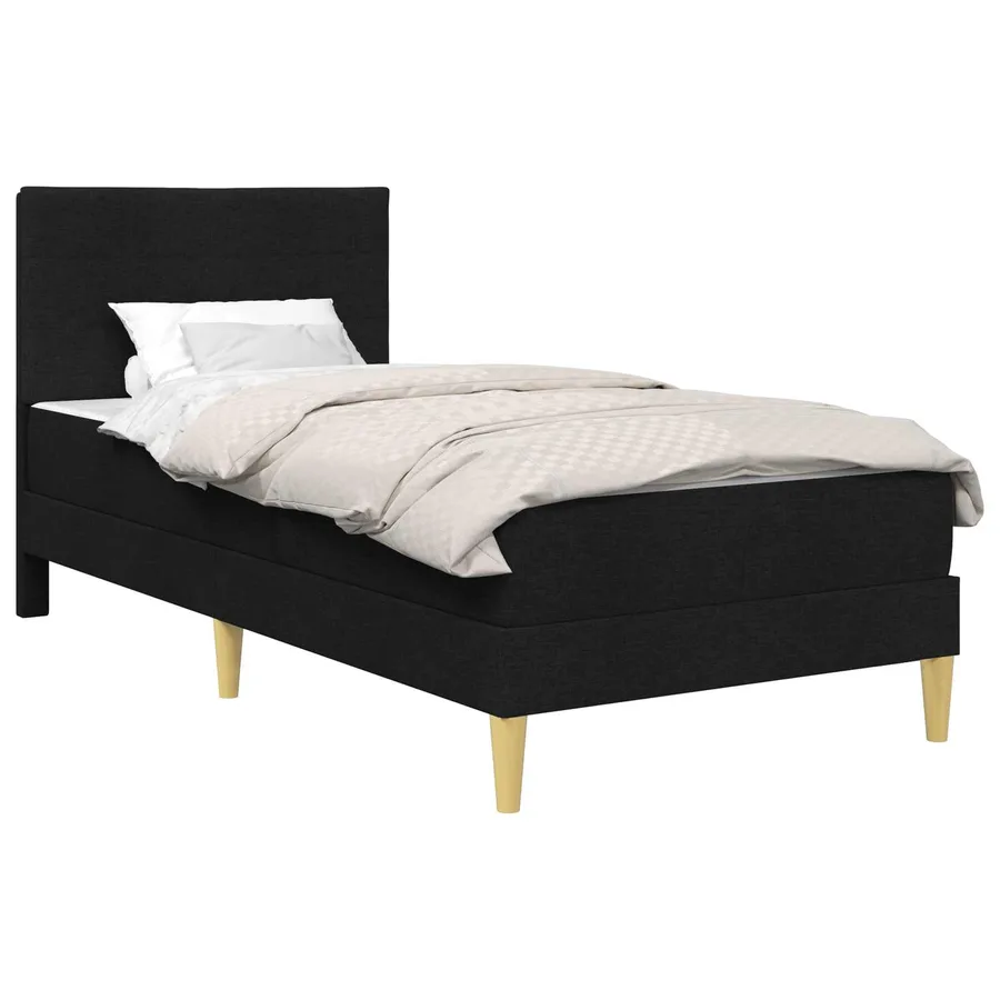 Cadre de lit Noir 90 x 200 cm Polyester - 2